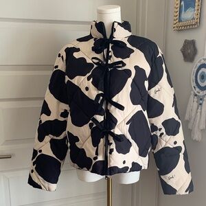 Lisa Says Gah Black and White Puffer Jacket